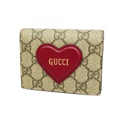 Gucci Wallet GG Supreme 648848 Brown Red Women's