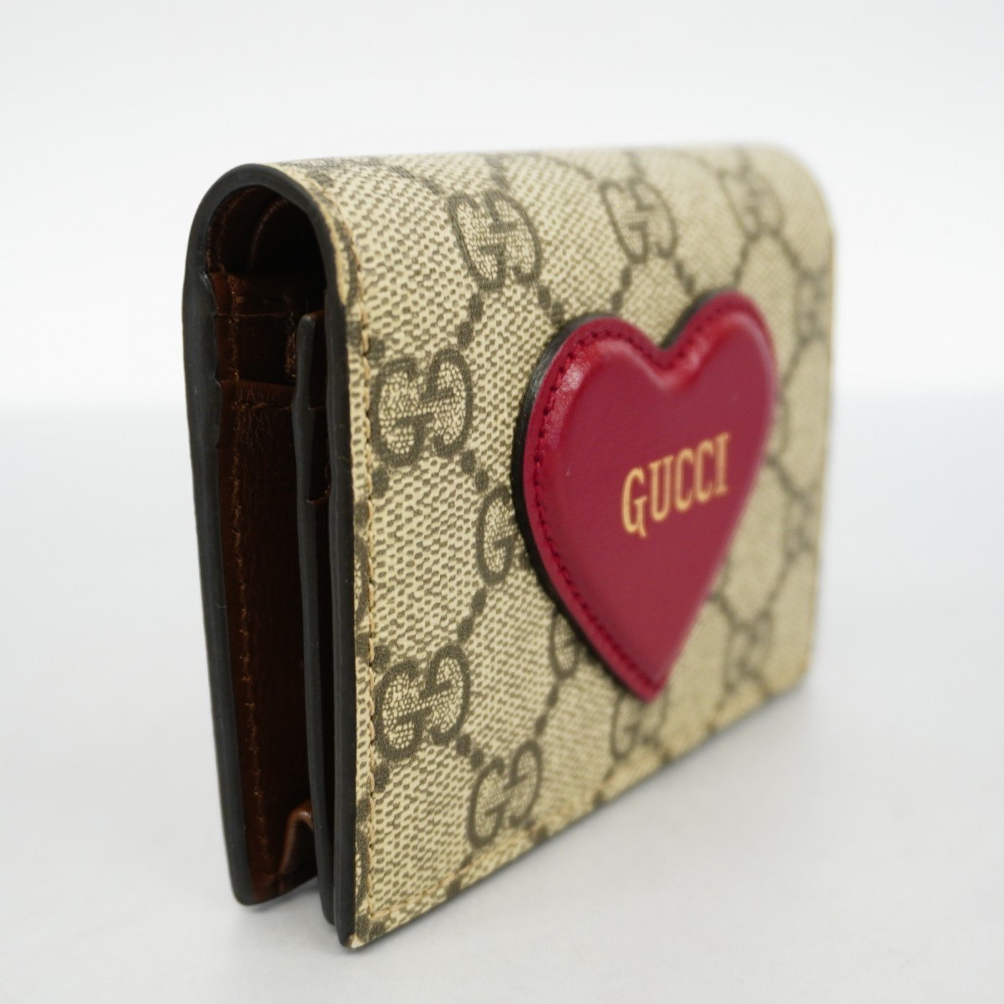 Gucci Wallet GG Supreme 648848 Brown Red Women's