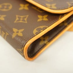 Louis Vuitton Waist Bag Monogram Pochette Florentine M51855 Brown Women's