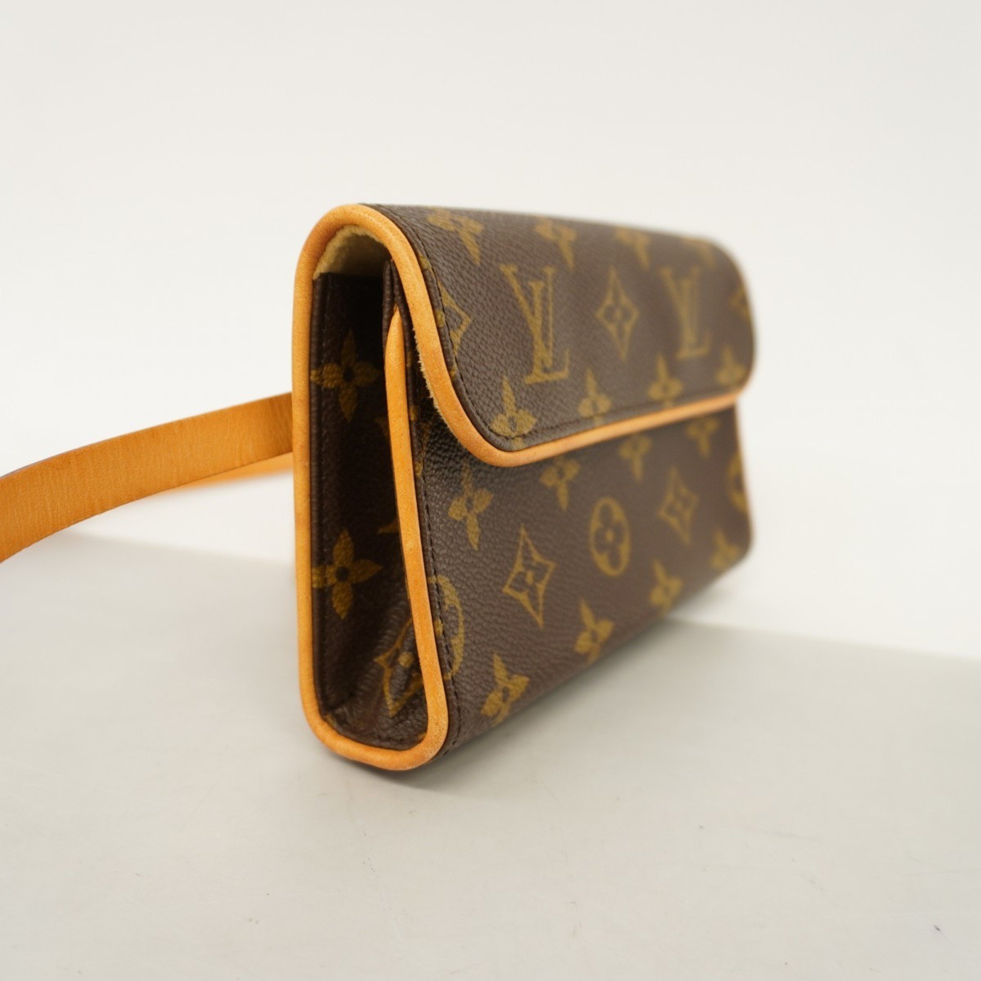 Louis Vuitton Waist Bag Monogram Pochette Florentine M51855 Brown Women's