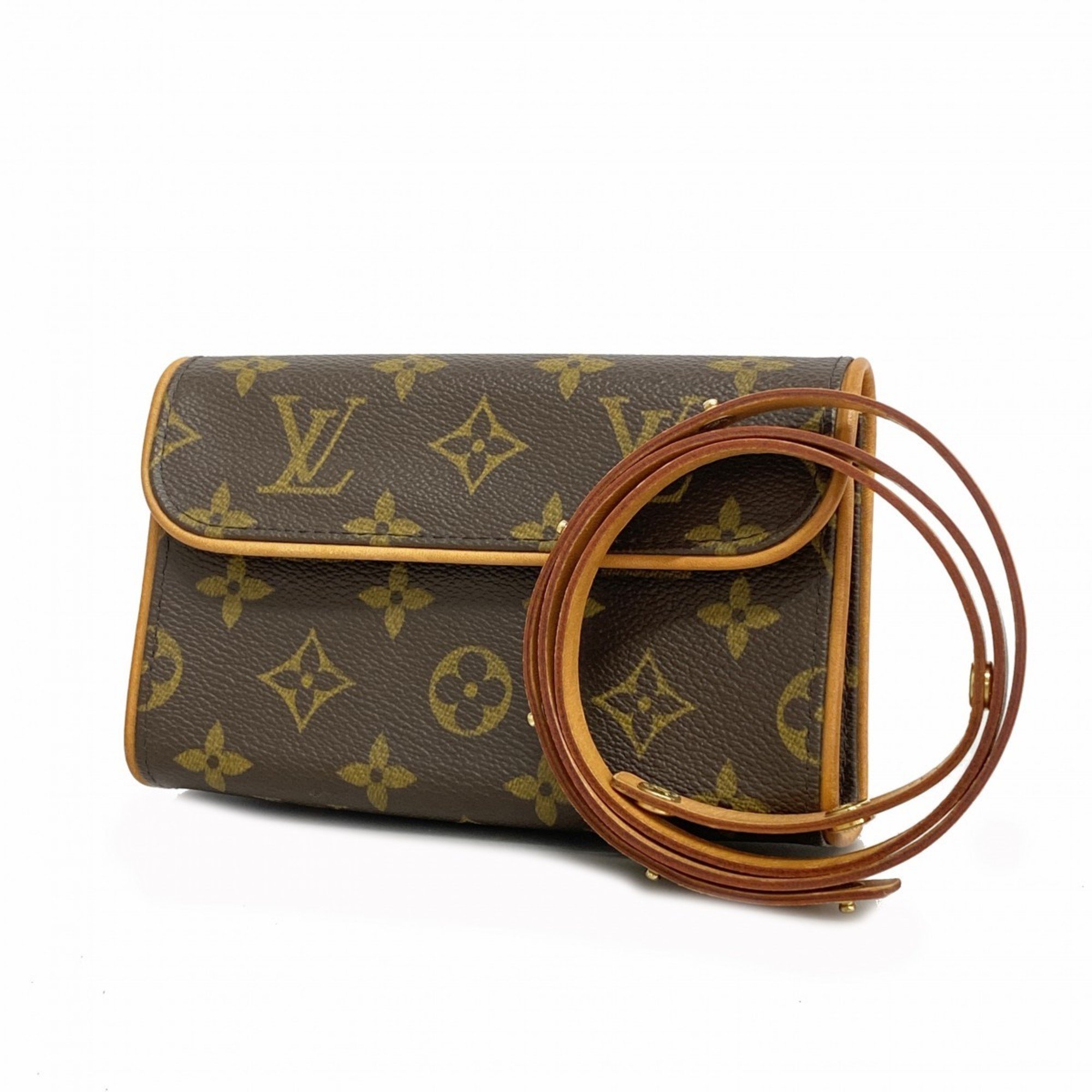 Louis Vuitton Waist Bag Monogram Pochette Florentine M51855 Brown Women's