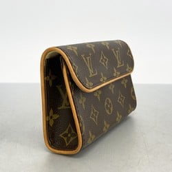 Louis Vuitton Waist Bag Monogram Pochette Florentine M51855 Brown Women's