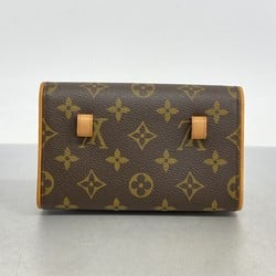 Louis Vuitton Waist Bag Monogram Pochette Florentine M51855 Brown Women's