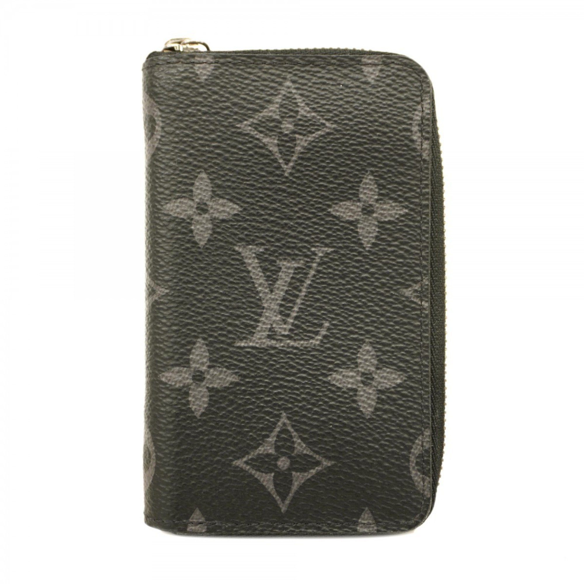 Louis Vuitton Wallet/Coin Case Monogram Eclipse Zipper Coin Purse Vertical M81662 Black Men's