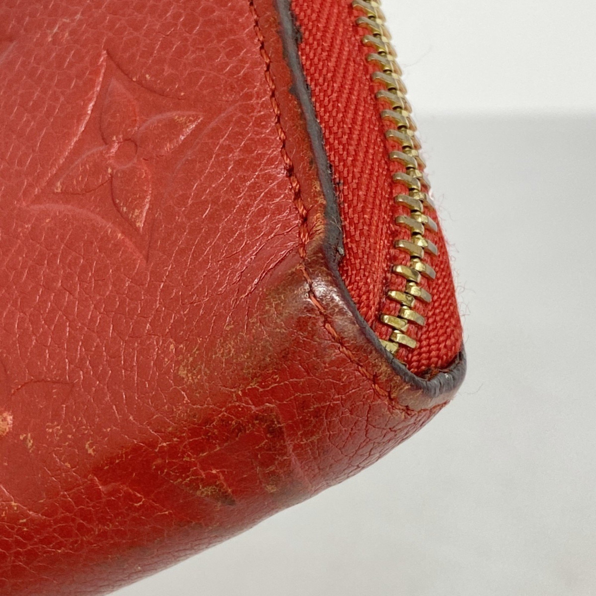 Louis Vuitton Long Wallet Monogram Empreinte Zippy M63691 Scarlet Ladies