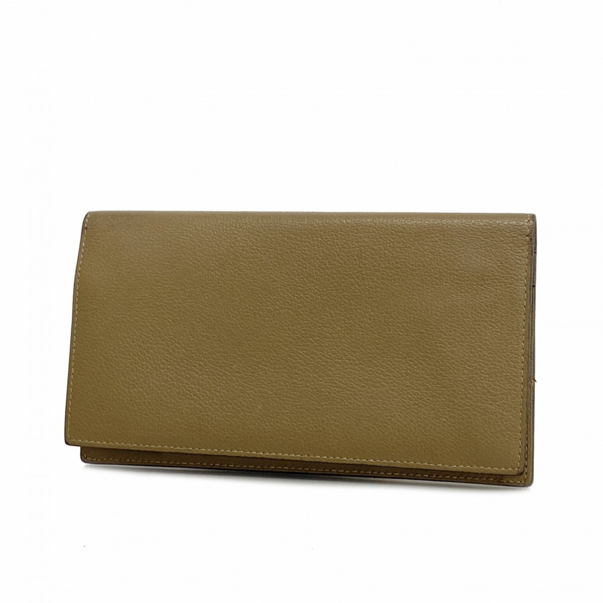 Hermes Long Wallet Citizen Twill Evercolor Bronze Dress Y Stamp Ladies