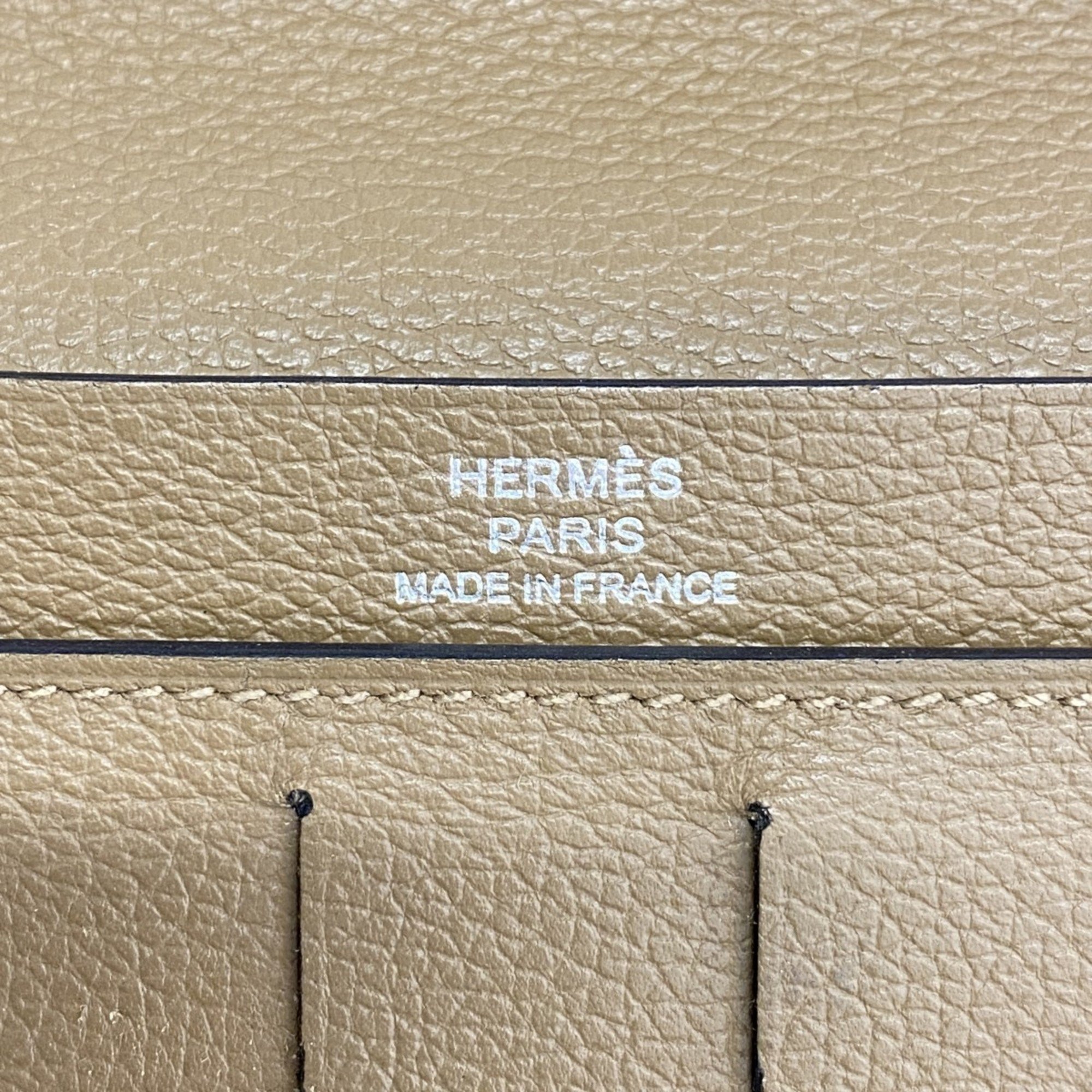 Hermes Long Wallet Citizen Twill Evercolor Bronze Dress Y Stamp Ladies