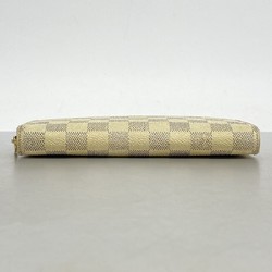 Louis Vuitton Long Wallet Damier Azur Zippy N60019 White Men's Women's