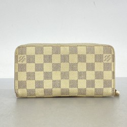 Louis Vuitton Long Wallet Damier Azur Zippy N60019 White Men's Women's