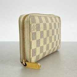 Louis Vuitton Long Wallet Damier Azur Zippy N60019 White Men's Women's