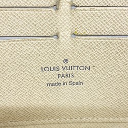 Louis Vuitton Long Wallet Damier Azur Zippy N60019 White Men's Women's