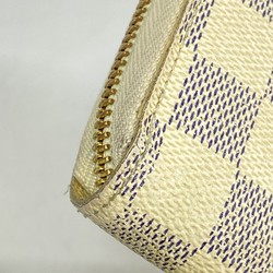 Louis Vuitton Long Wallet Damier Azur Zippy N60019 White Men's Women's