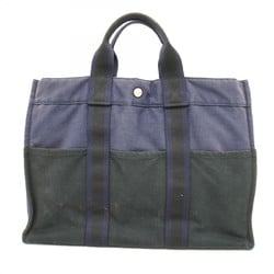 Hermes Tote Bag Foule MM Canvas Navy Men's Women's