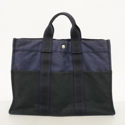 Hermes Tote Bag Foule MM Canvas Navy Men's Women's