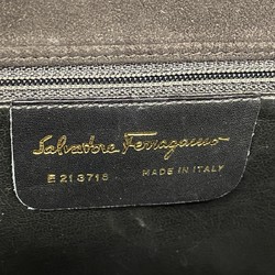 Salvatore Ferragamo Shoulder Bag Gancini Suede Leather Black Women's