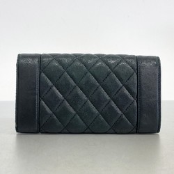 Chanel Long Wallet Matelasse Lambskin Black Women's