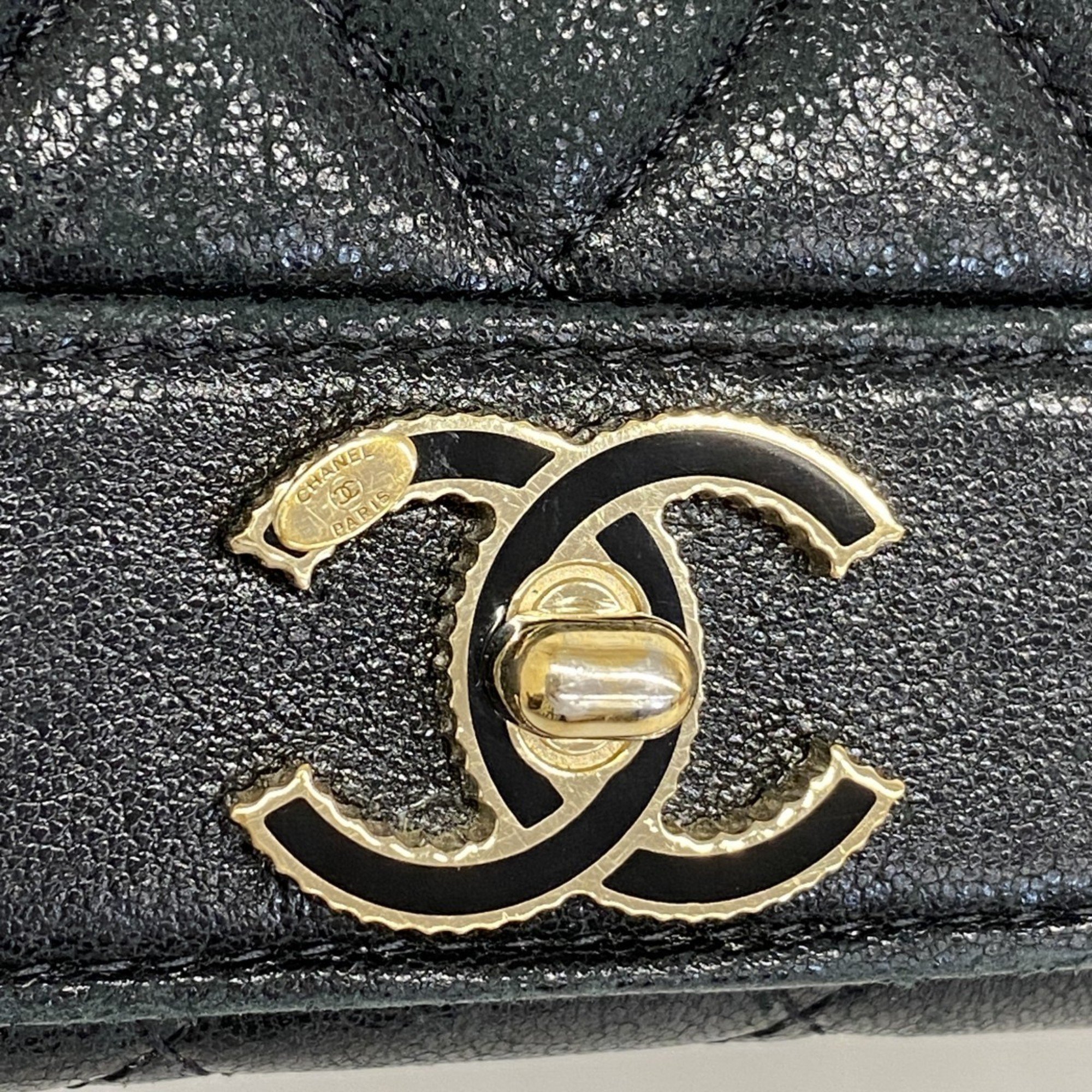 Chanel Long Wallet Matelasse Lambskin Black Women's