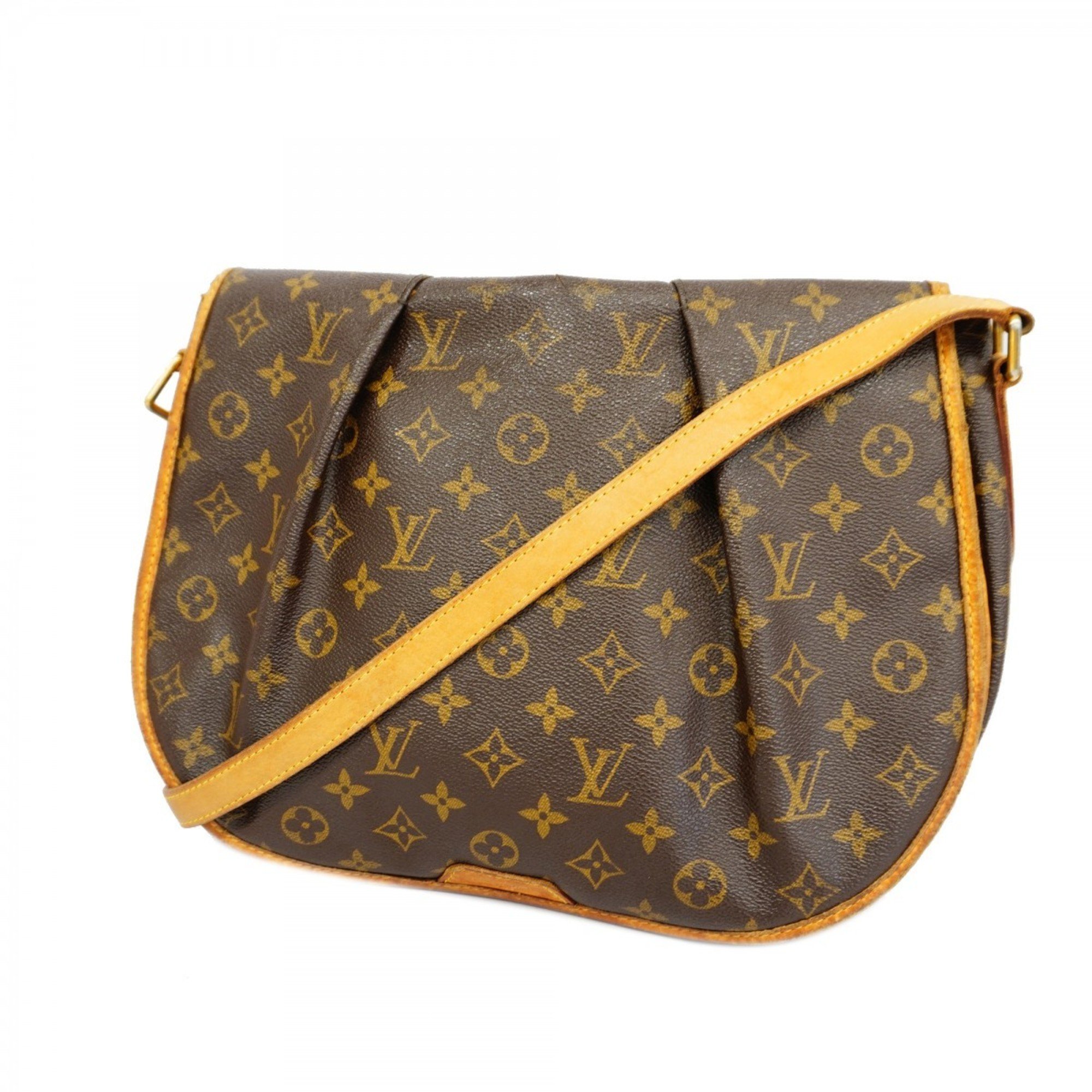 Louis Vuitton Shoulder Bag Monogram Menilmontant MM M40473 Brown Women's