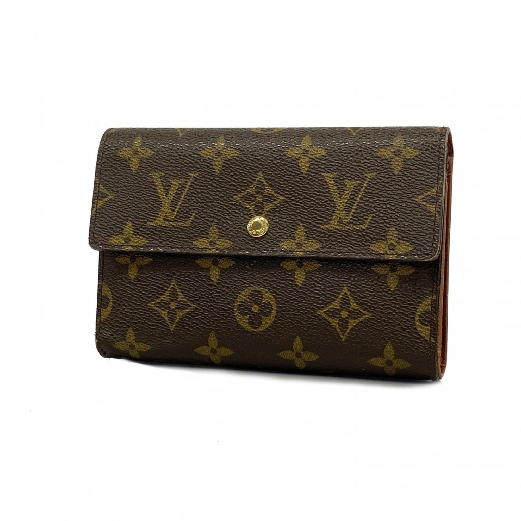 Louis Vuitton Tri-fold Wallet Monogram Porte Tresor Etui Papier M61202 Brown Men's Women's