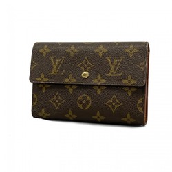 Louis Vuitton Tri-fold Wallet Monogram Porte Tresor Etui Papier M61202 Brown Men's Women's