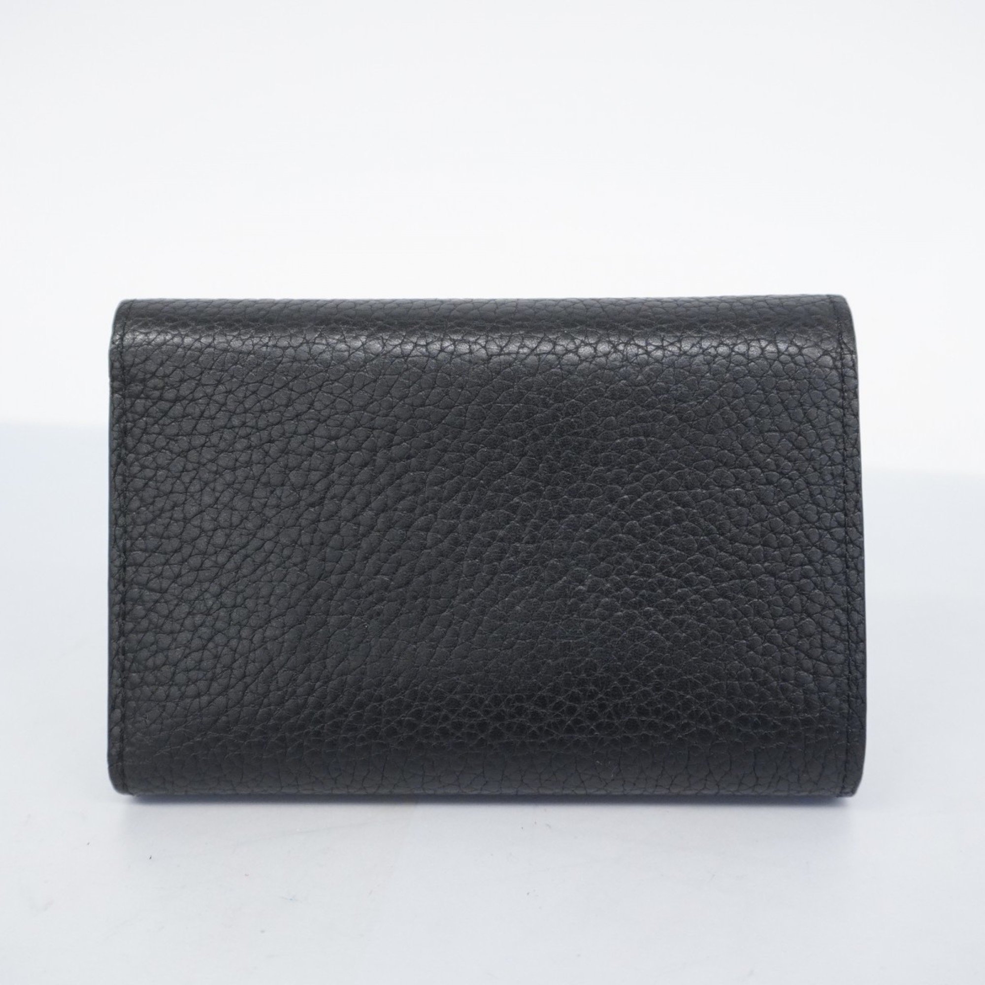 Louis Vuitton Tri-fold Wallet Taurillon Portefeuille Capucines Compact M82764 Noir Ladies