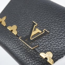 Louis Vuitton Tri-fold Wallet Taurillon Portefeuille Capucines Compact M82764 Noir Ladies