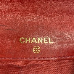 Chanel Wallet/Coin Case Caviar Skin Red Women's