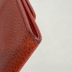 Chanel Wallet/Coin Case Caviar Skin Red Women's