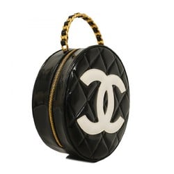 Chanel handbag, matelassé, patent leather, black, ladies