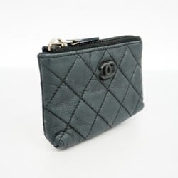 Chanel Wallet/Coin Case Matelasse Lambskin Black Women's