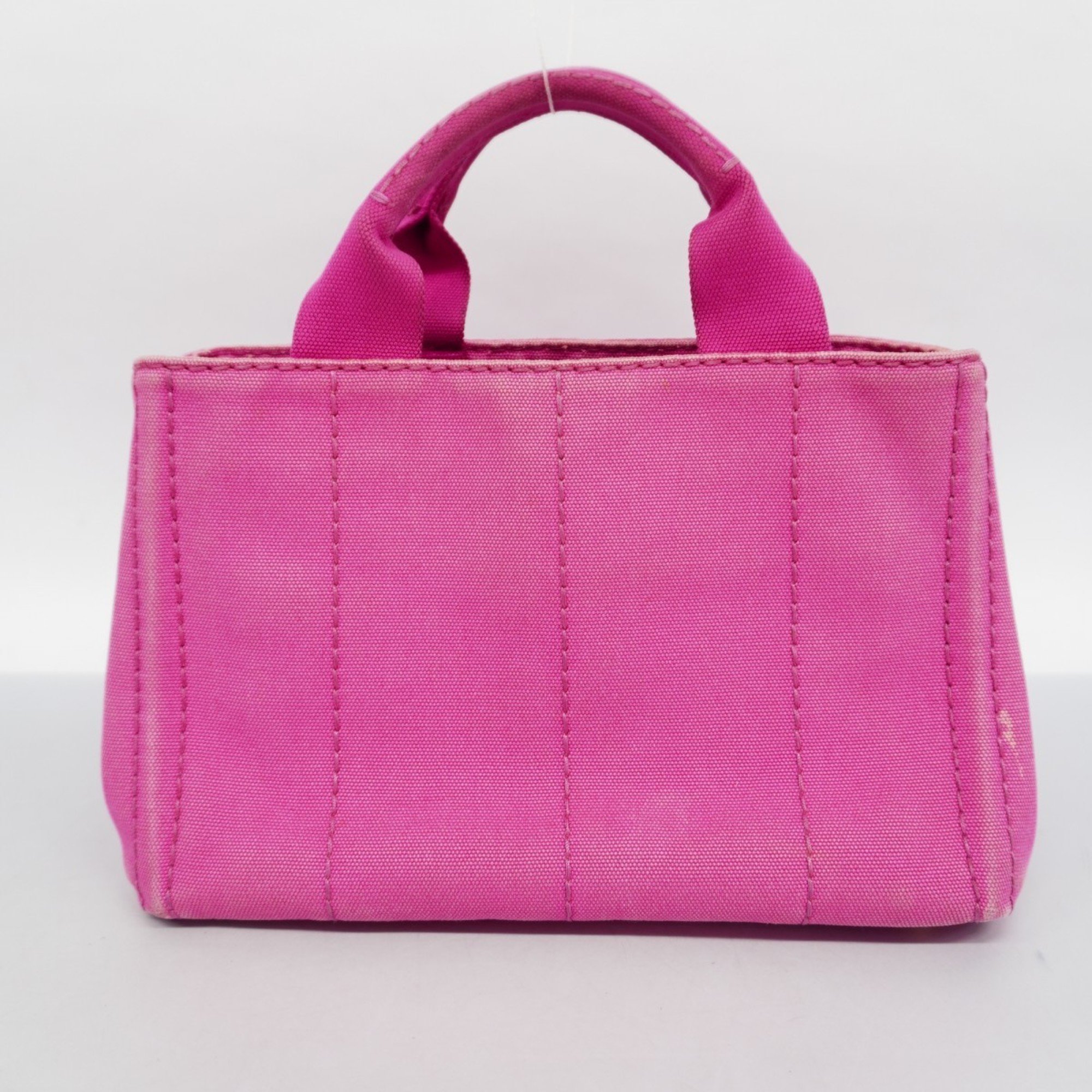 Prada Tote Bag Canapa Canvas Pink Women's