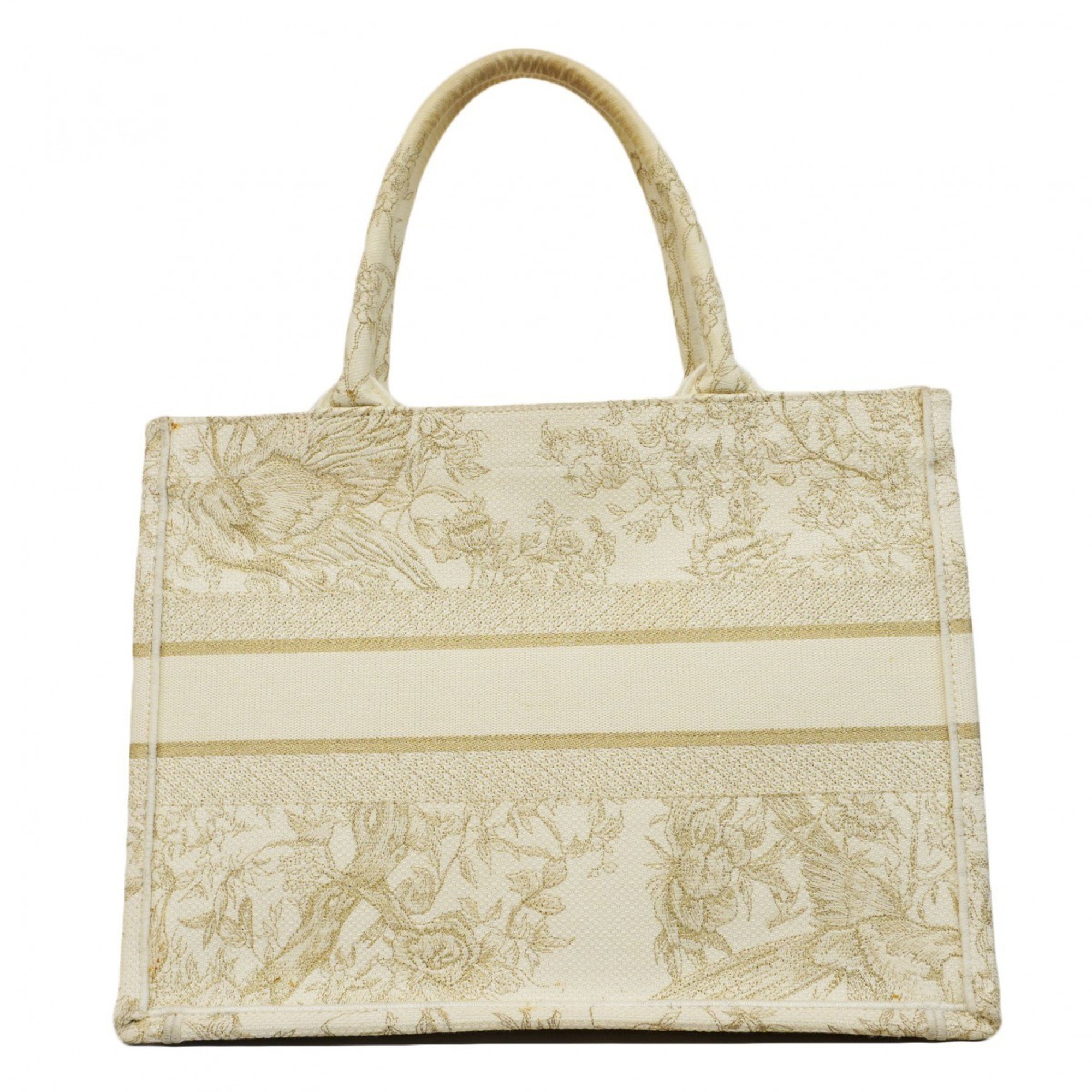 Christian Dior Tote Bag Book Canvas White Women's