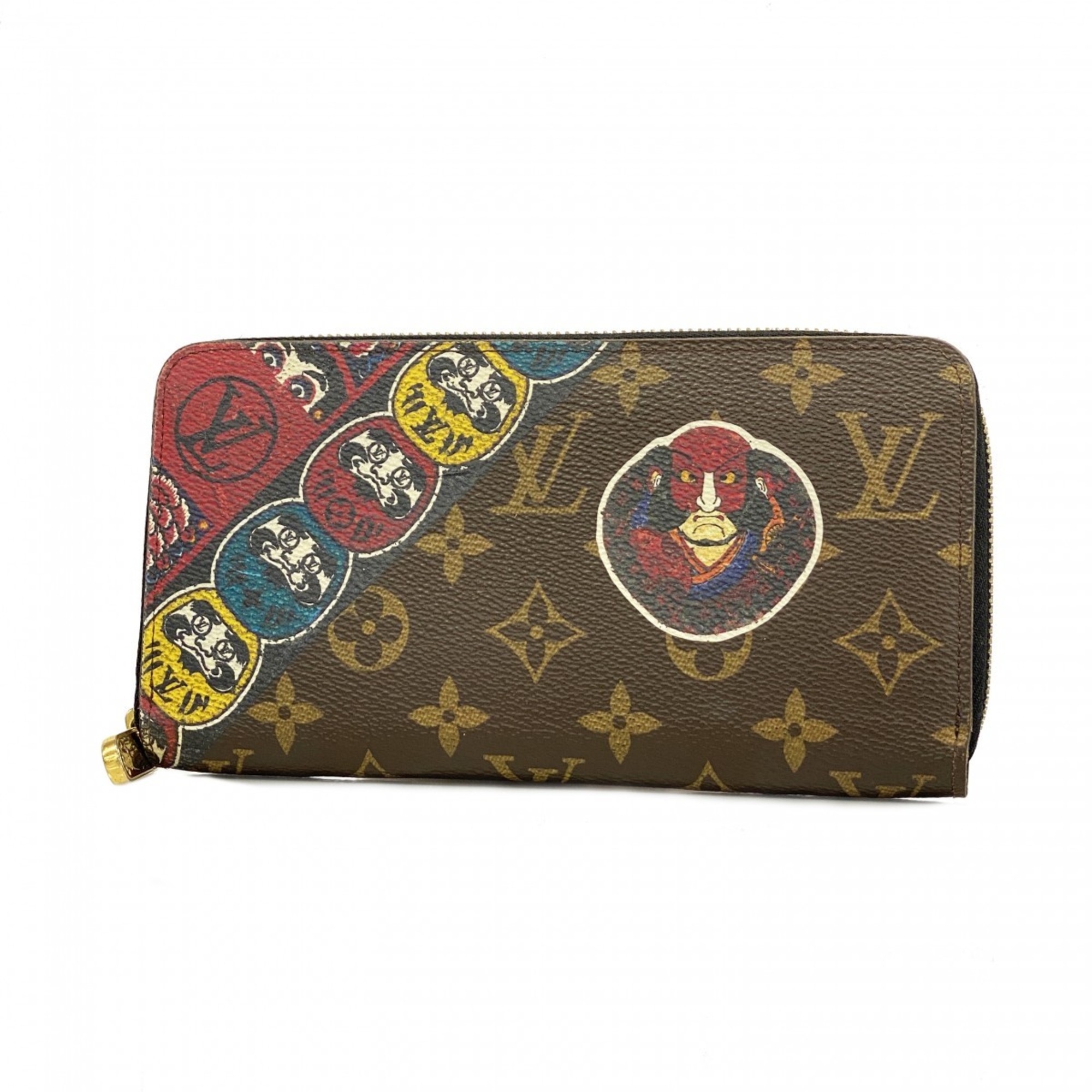 Louis Vuitton Long Wallet Monogram Zippy M67249 Brown Yamakansai Collaboration Men's Women's