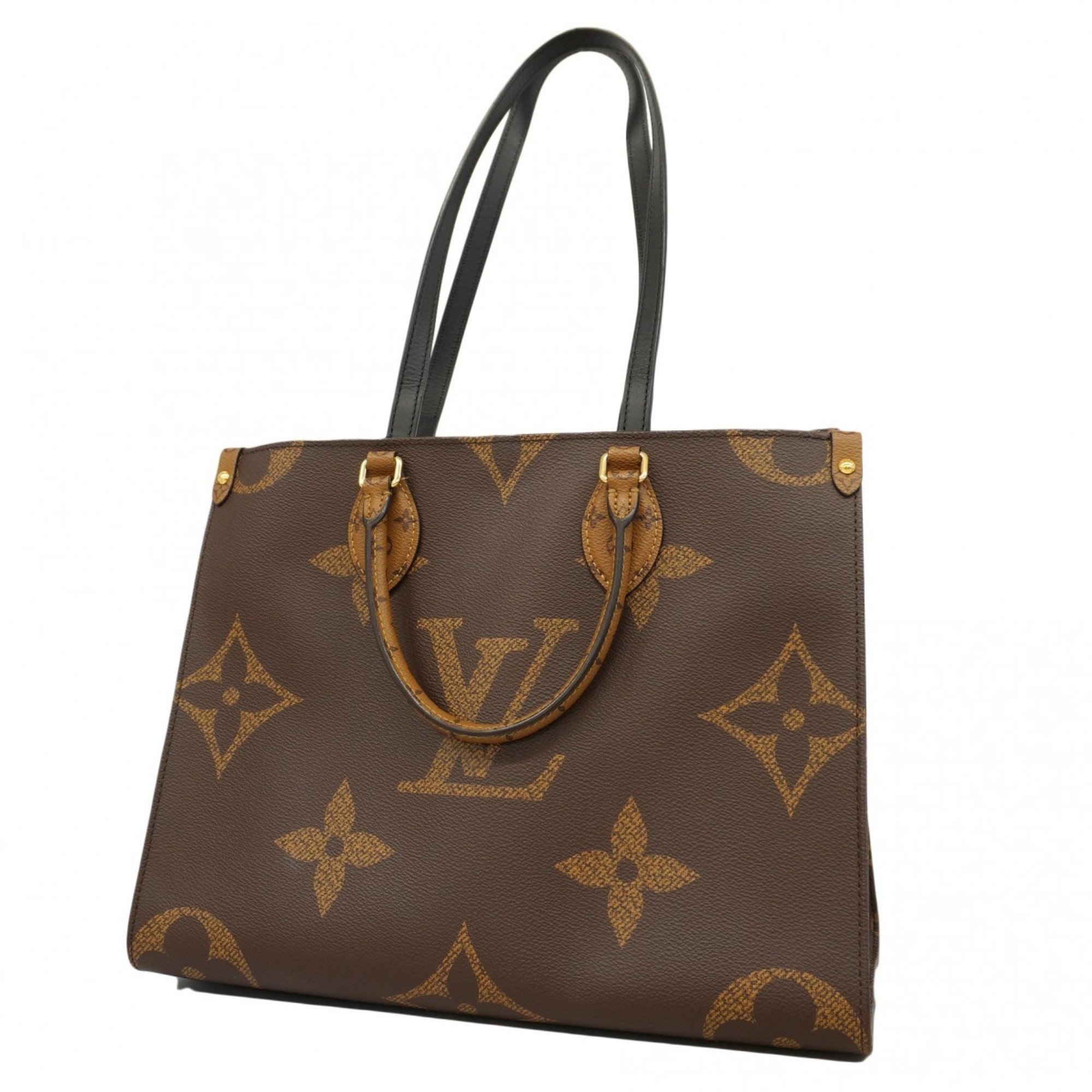 Louis Vuitton Tote Bag Monogram Reverse On the Go MM M45321 Brown Women's