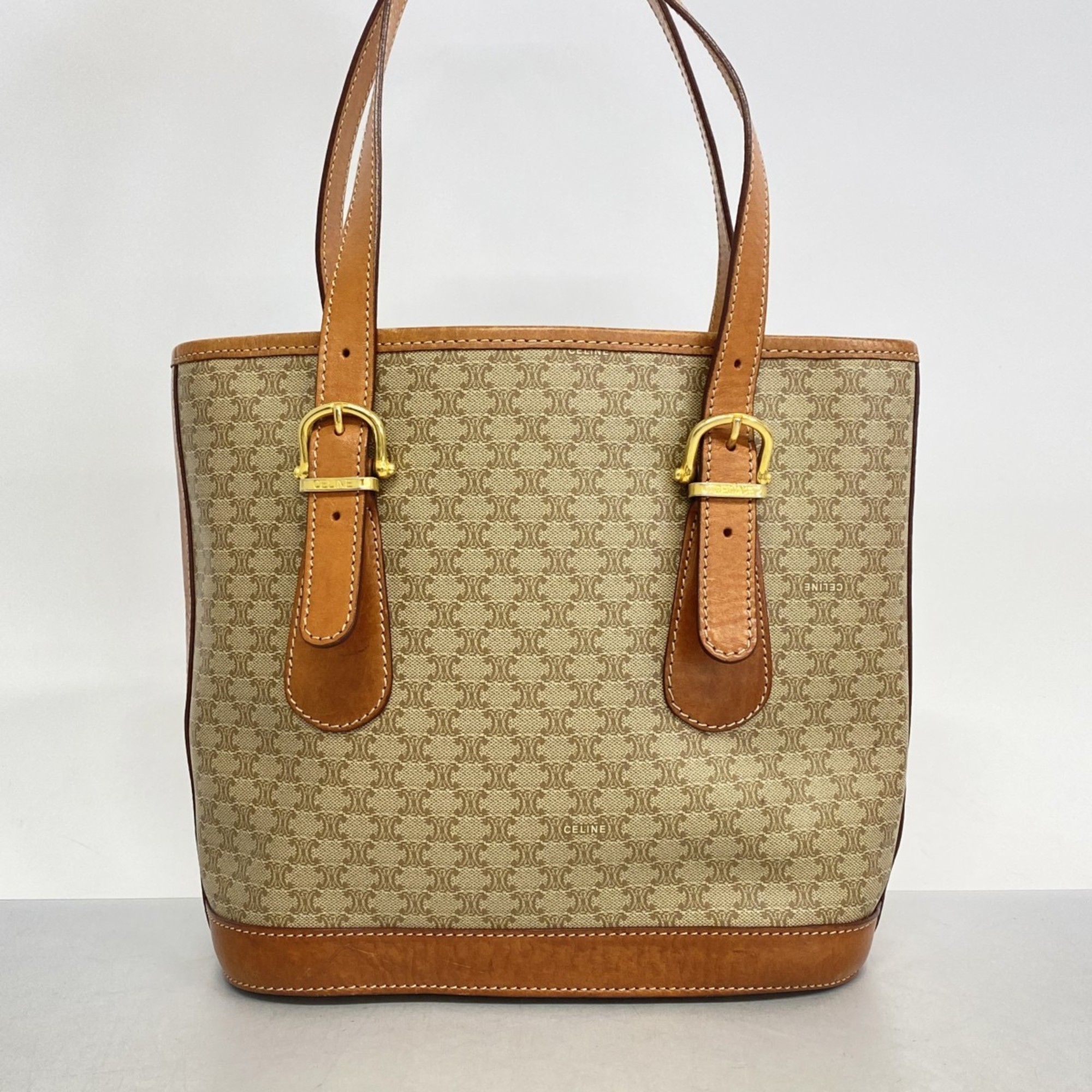 Celine Tote Bag Macadam Brown Women's