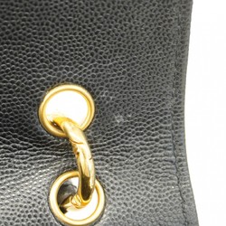 Chanel Shoulder Bag Matelasse Caviar Skin Black Women's