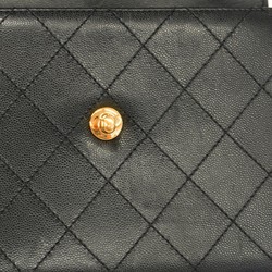 Chanel Shoulder Bag Matelasse Caviar Skin Black Women's