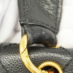 Chanel Shoulder Bag Matelasse Caviar Skin Black Women's