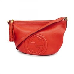 Gucci Shoulder Bag Soho 295175 Leather Red Women's