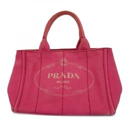 Prada Tote Bag Canapa Canvas Pink Women's