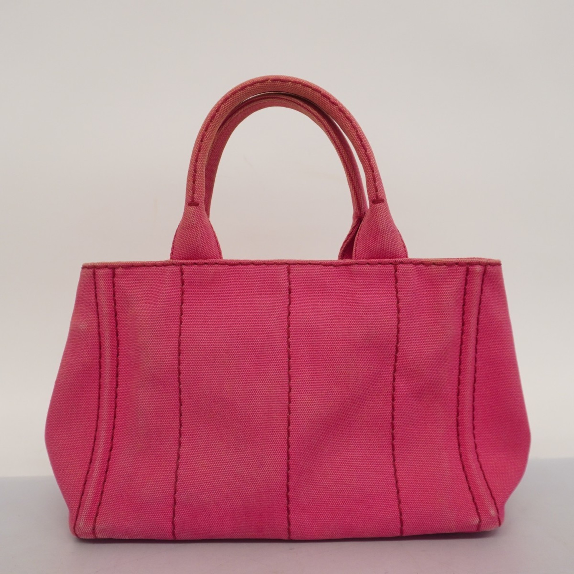 Prada Tote Bag Canapa Canvas Pink Women's