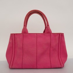 Prada Tote Bag Canapa Canvas Pink Women's