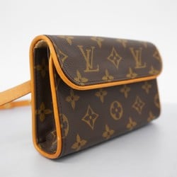 Louis Vuitton Waist Bag Monogram Pochette Florentine M51855 Brown Women's