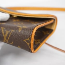 Louis Vuitton Waist Bag Monogram Pochette Florentine M51855 Brown Women's