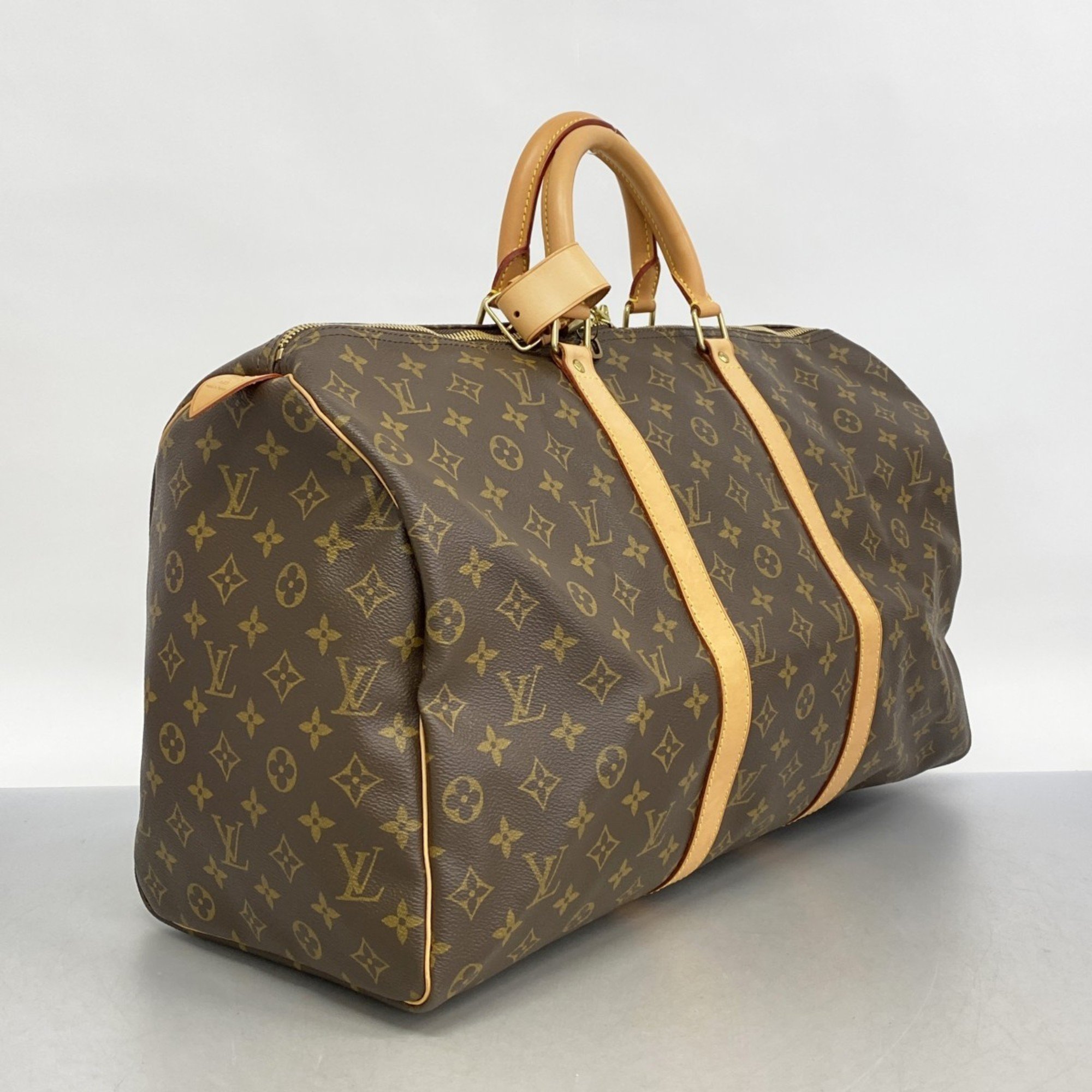 Louis Vuitton Boston Bag Monogram Keepall 50 M41426 Brown Men's Women's