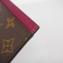 Louis Vuitton Business Card Holder/Card Case Monogram Porte Carte Sample M60703 Brown Fuchsia Men's Women's