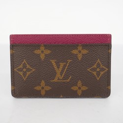 Louis Vuitton Business Card Holder/Card Case Monogram Porte Carte Sample M60703 Brown Fuchsia Men's Women's