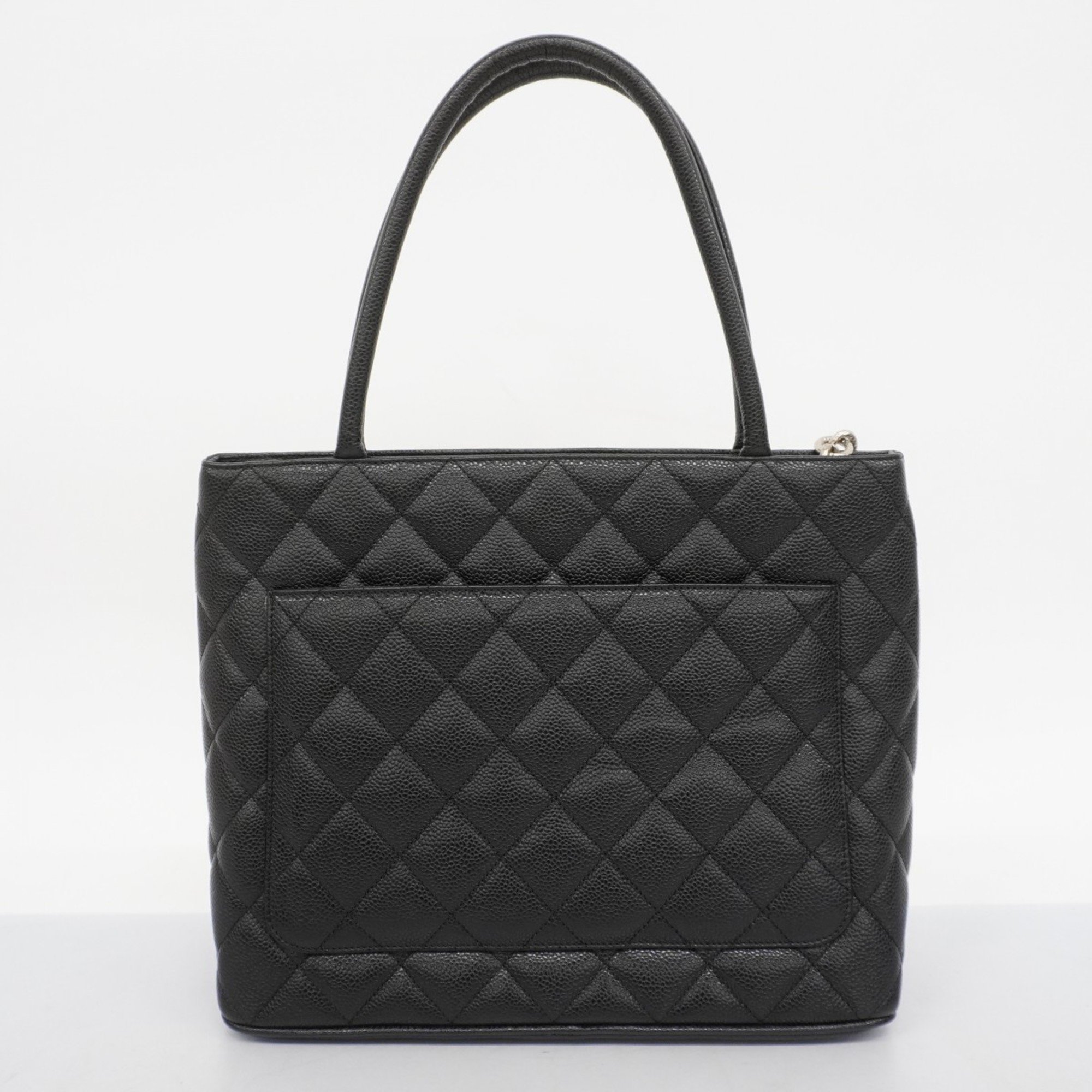 Chanel Tote Bag Reproduction Caviar Skin Black Women's