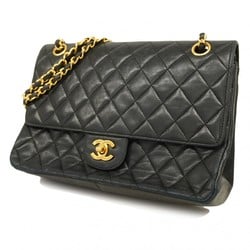 Chanel Shoulder Bag Matelasse Lambskin Black Women's