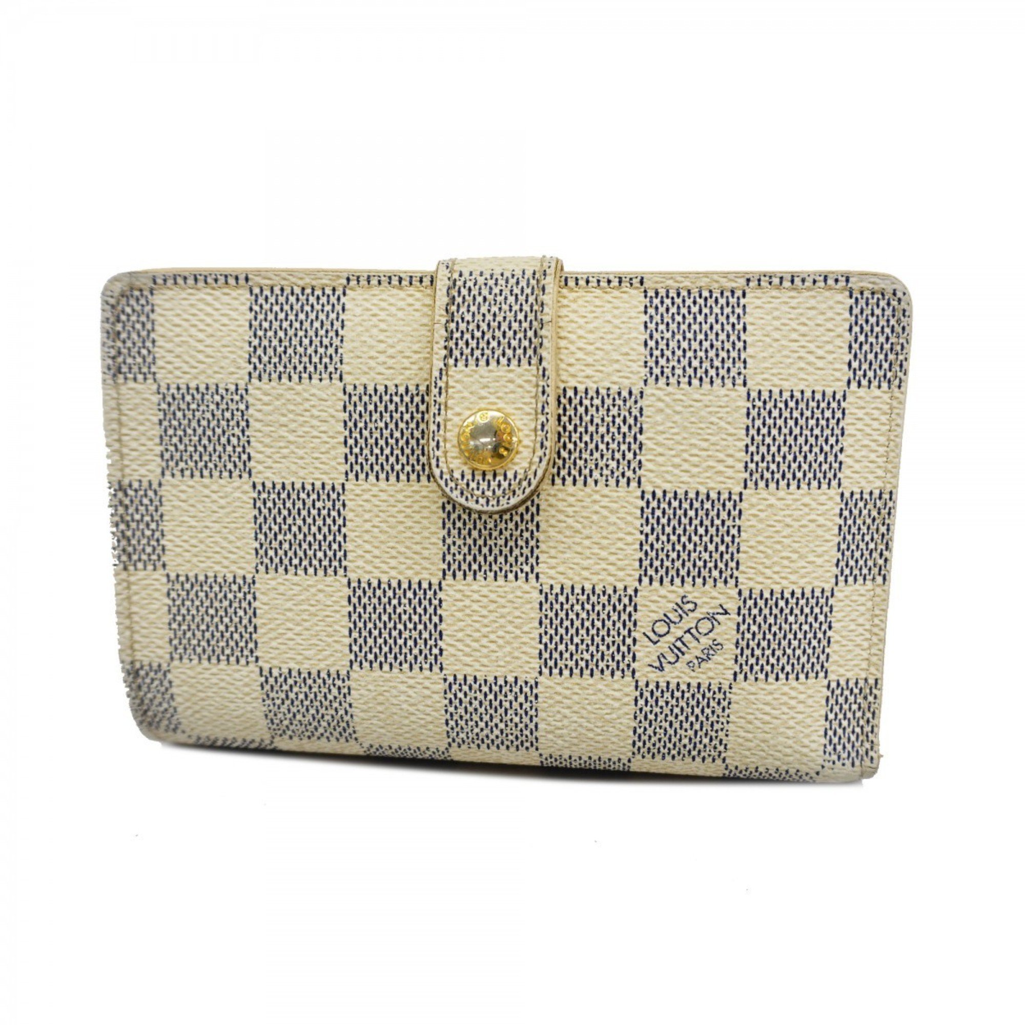 Louis Vuitton Wallet Damier Azur Portefeuille Viennese N61676 White Ladies